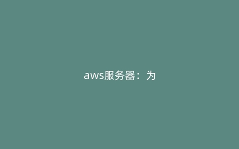 aws服务器：为什么它能提升SEO效果？